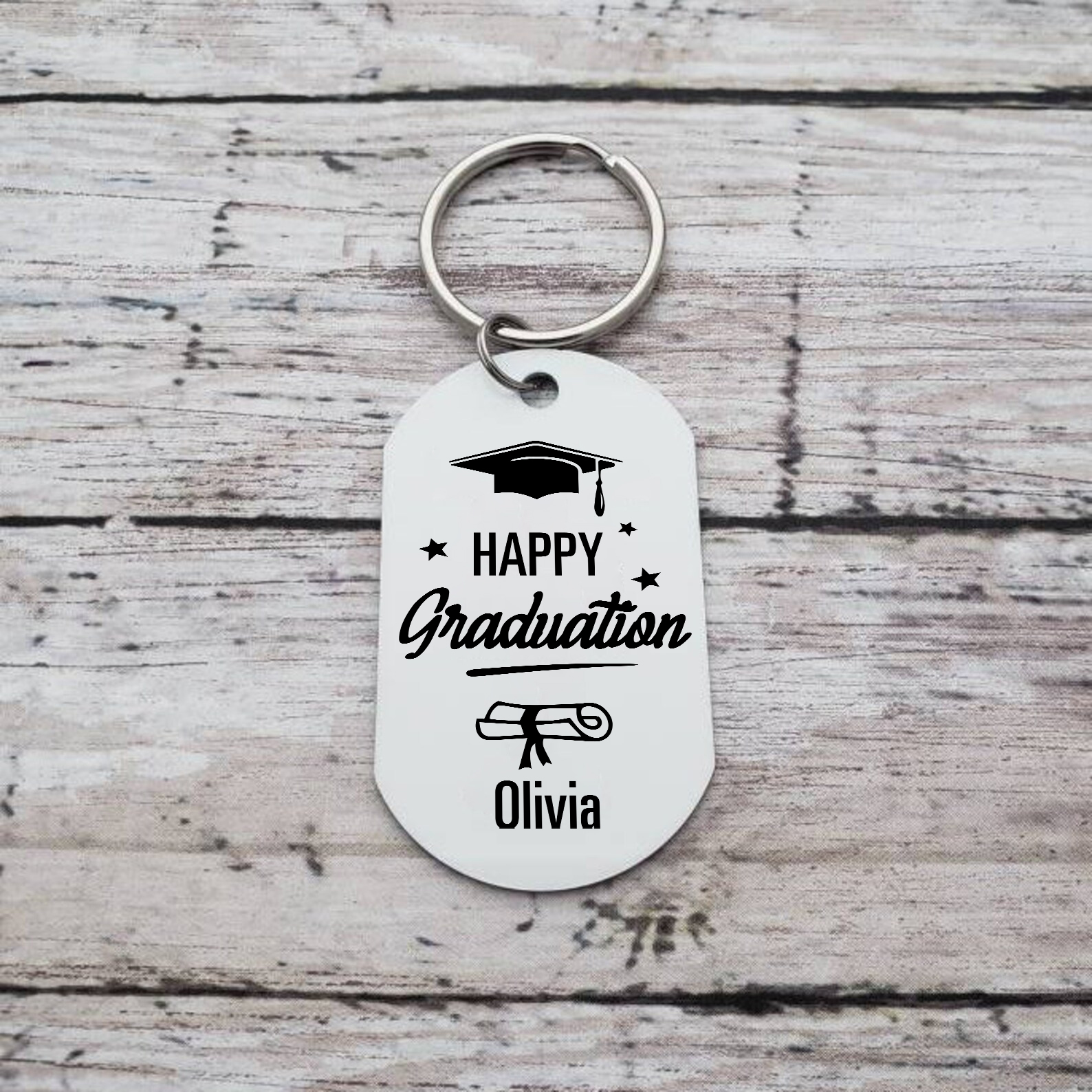 Personalised Name & Photo Exquisite Graduation Keyring Gift For Her/Him-Happy Graduation