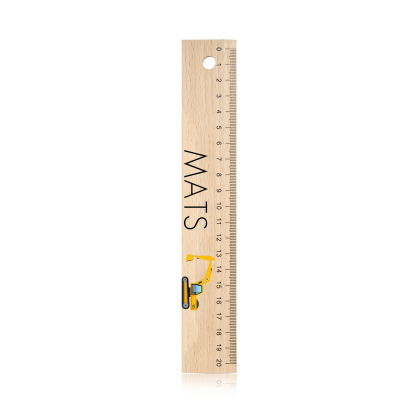 Cute Animal Personalised School Wooden Ruler With Engraved Children's Name - Back to School Suppler Gift for Kids