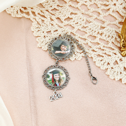 2024 Graduation Gifts - Personalised 2 Photo Pendant Graduation Gift for Him/Her