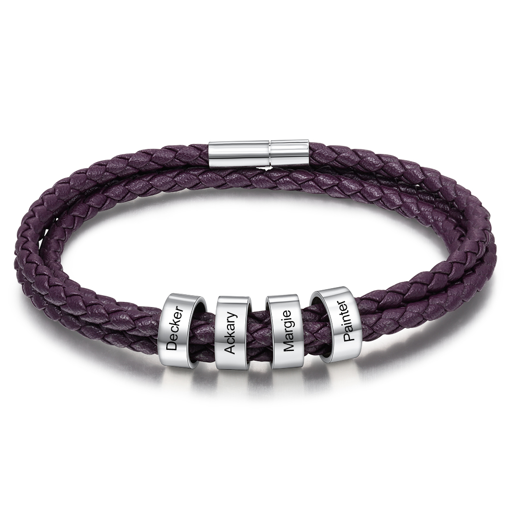Custom 4 Beads Men's Bracelet For Him Best Gift For Dad