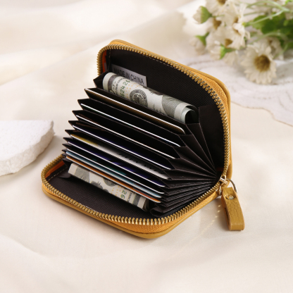 Custom Purse-Personalised Photo Quality Leather Zipper Wallet Custom Text Wallet Gift for Her