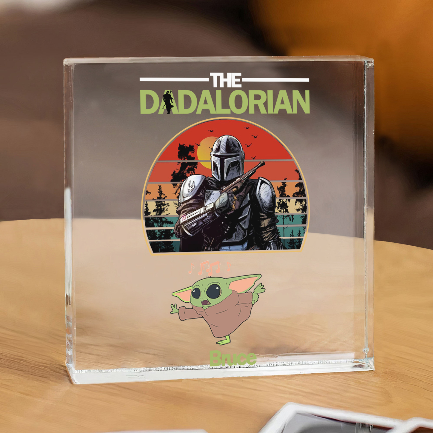 1 Name - Personalised Dadalorians Pattern Custom Name Acrylic Ornament Father's Day Gift