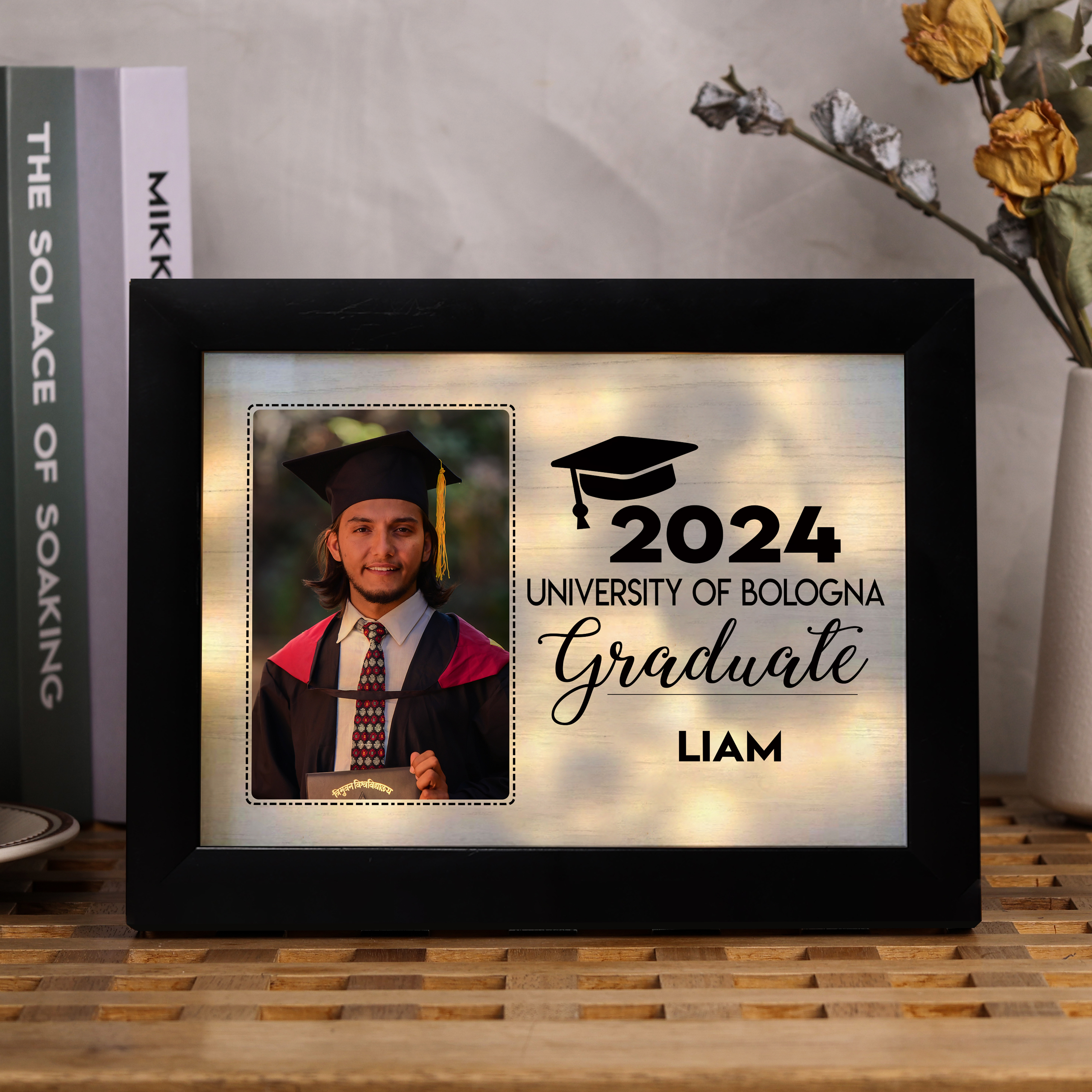 2024 Graduation Gift - Personalised Name and Photo Frame Night Light LED Night Light Gift for Her/Him
