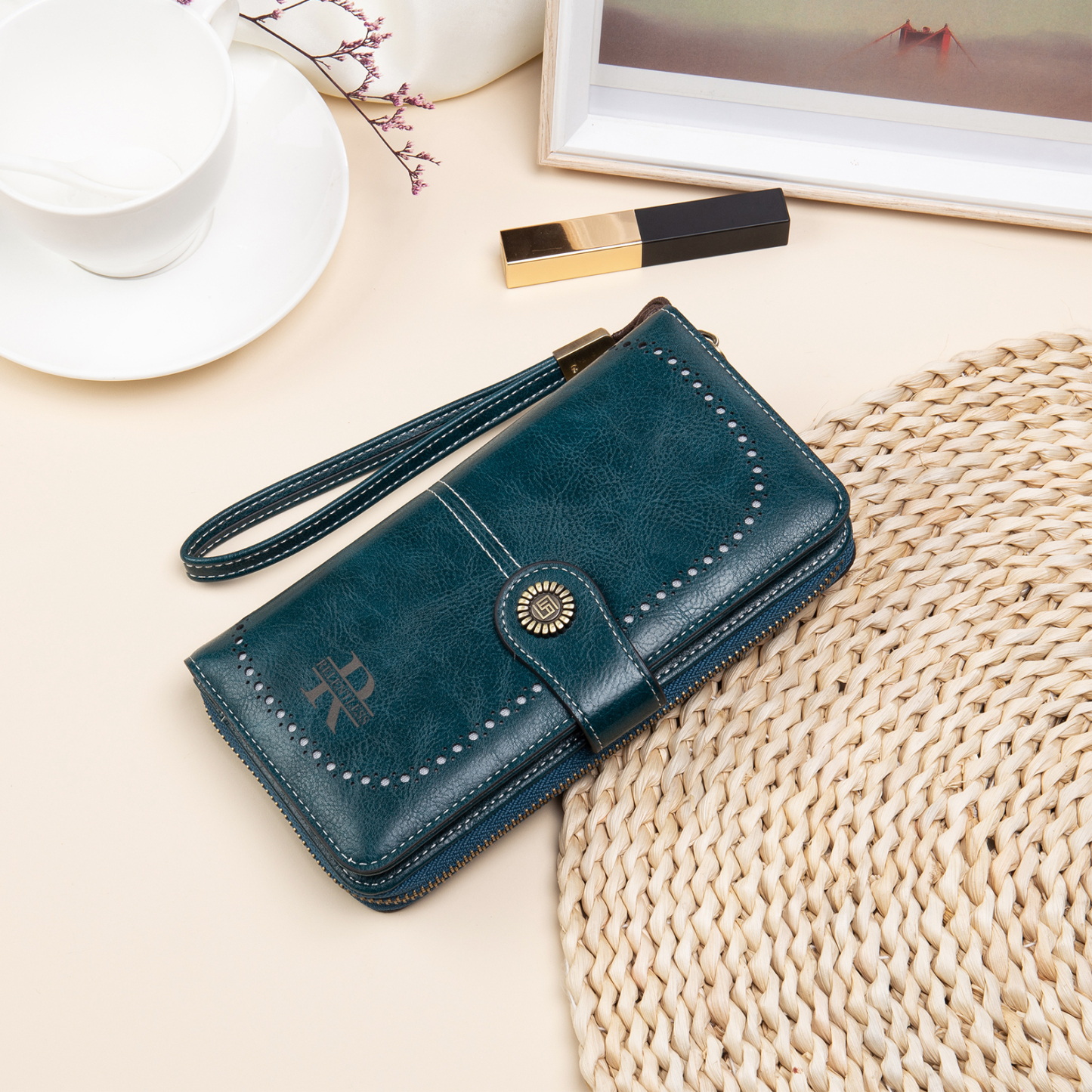 Custom Purse-4 Colors Unisex Purse Personalised Leather Wallet Engraving Names Zip Wallet Gifts for Men Women