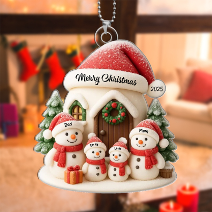 2025 Personalised Snowman Family Christmas Ornament