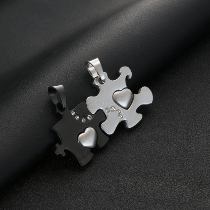 Just For You Couple Matching Necklace Puzzle Heart Necklace Valentines Day Gifts  for Women Men