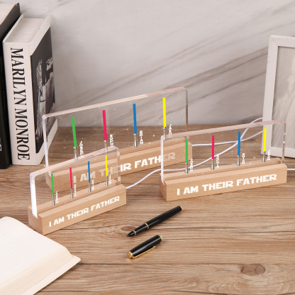 Personalised Star Wars Logo Father's Day Gift - I'm Their Dad - Table Lamp with 4 Names
