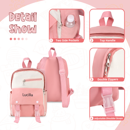 Personalised Name Cute School Bag Custom Nylon Polyester Backpack Back To School Gift for Kids