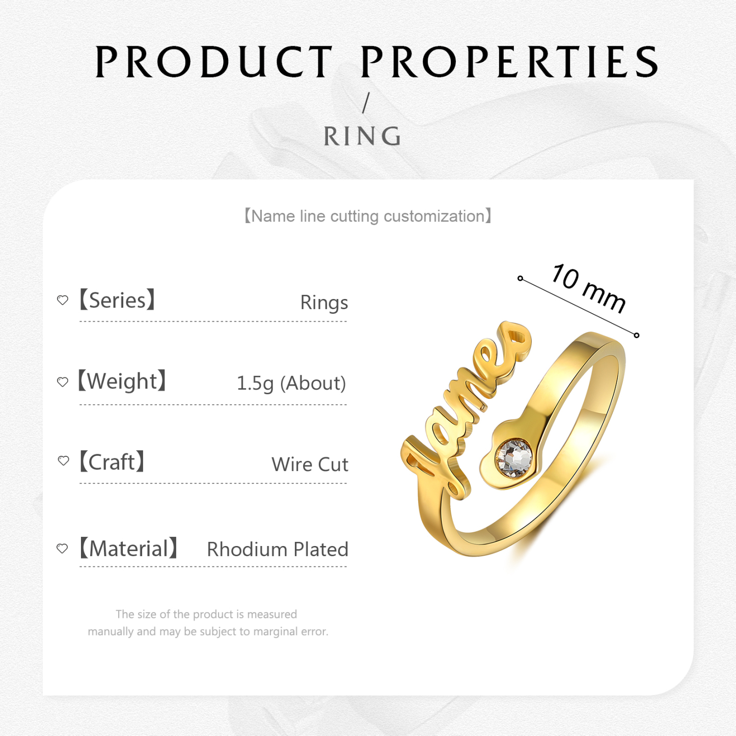 Personalised Heart Ring With Birthstone Custom 1 Name Ring Gifts For Her