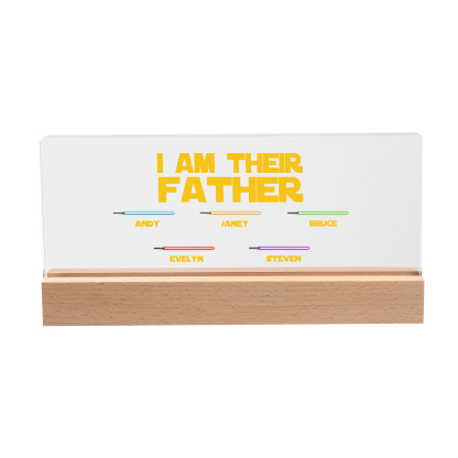 5 Names-Personalised Star Wars Logo Table Lamp-I am their dad-Father's Day Gift For Dad