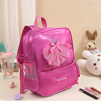 Personalised Name Band Princess Dress Accessories Satin Children Backpack Back To School Gift