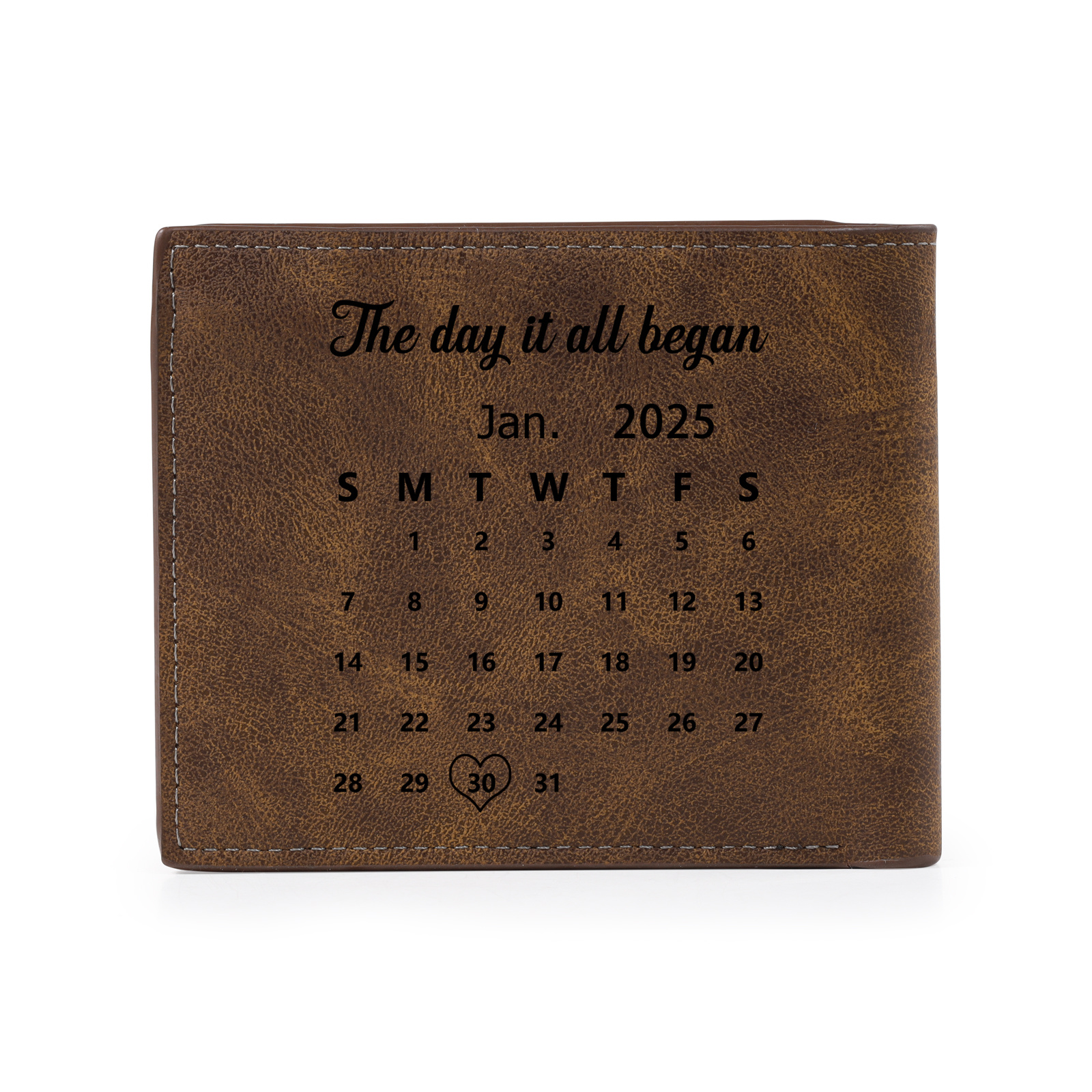 Personalised Men’s Wallet Made From Genuine Leather With an Engraved Photo and Name