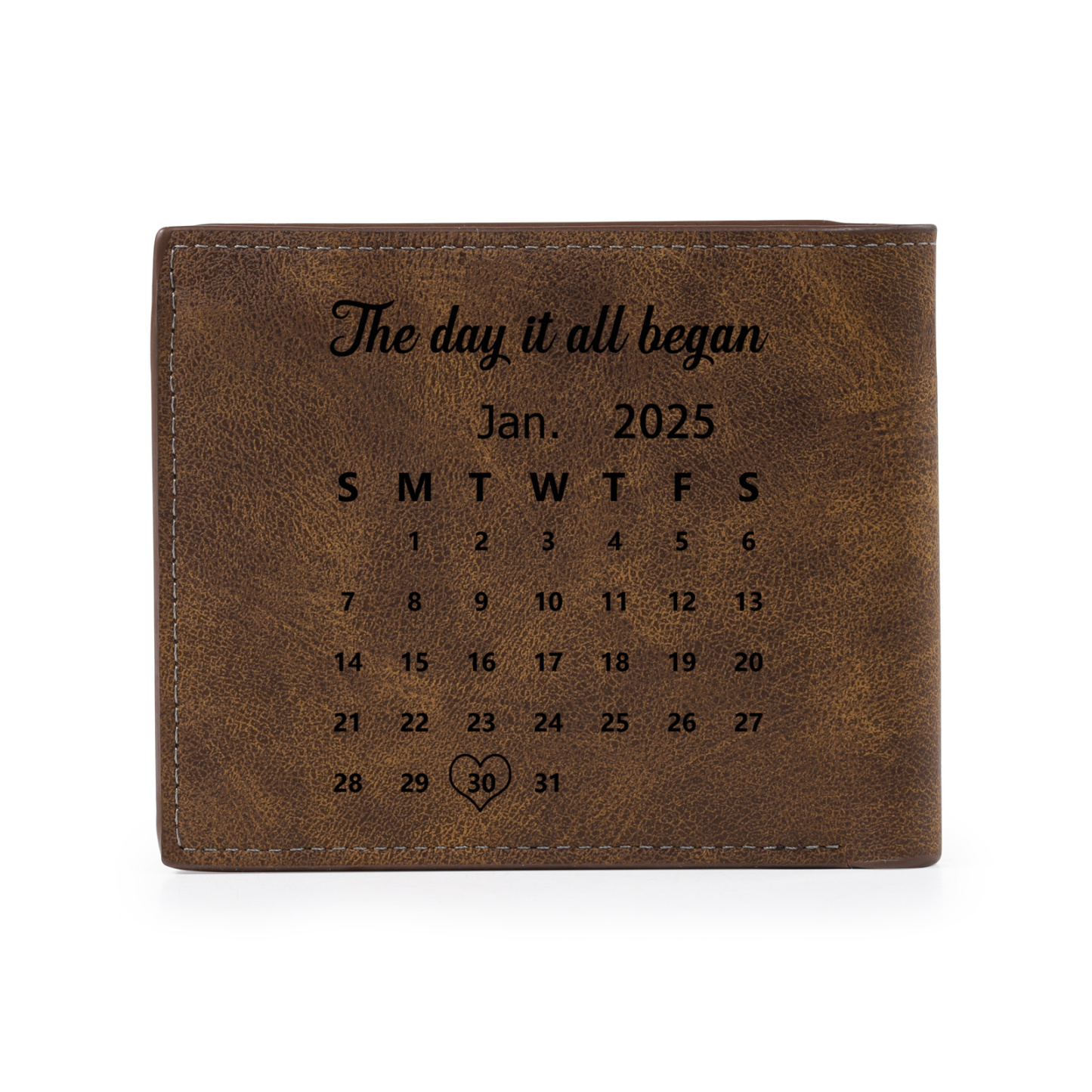 Personalised Men’s Wallet Made From Genuine Leather With an Engraved Photo and Name