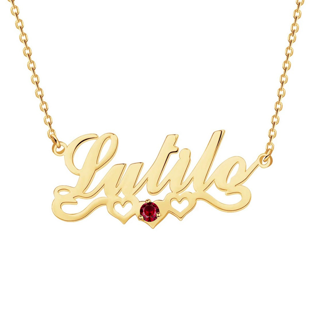 Personalised Necklace With Birthstone Custom 1 Name Necklace Gift For Women | Jessemade