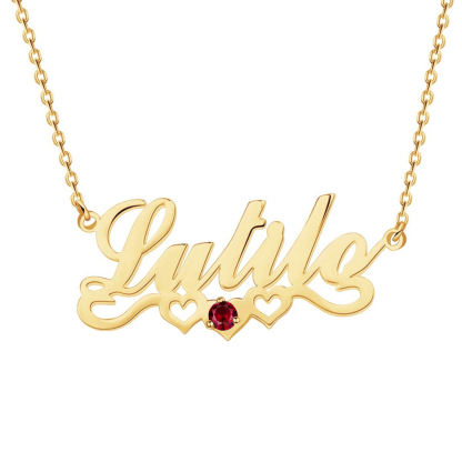 Personalised Necklace With Birthstone Custom 1 Name Necklace Gift For Women | Jessemade