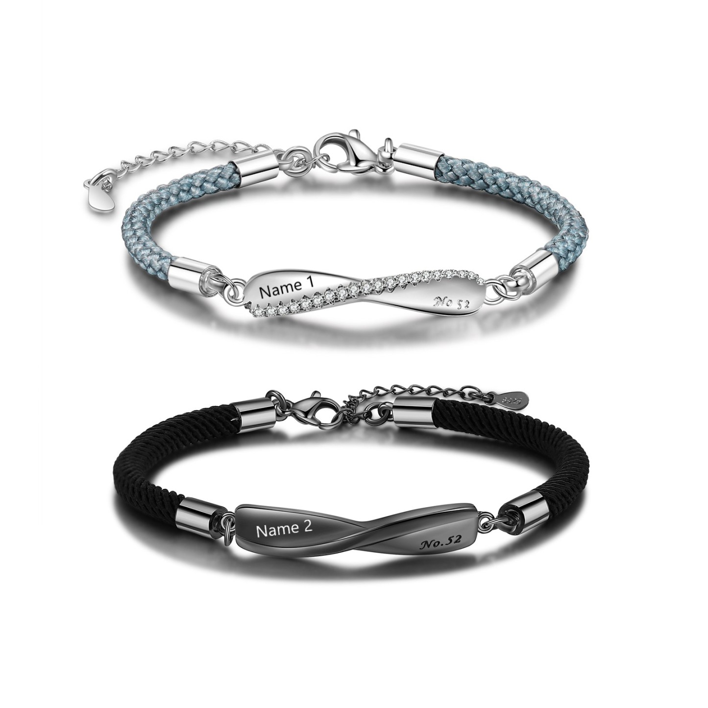 Valentine's Day Gifts Personalised Matching Braided Couple Bracelets for Couple