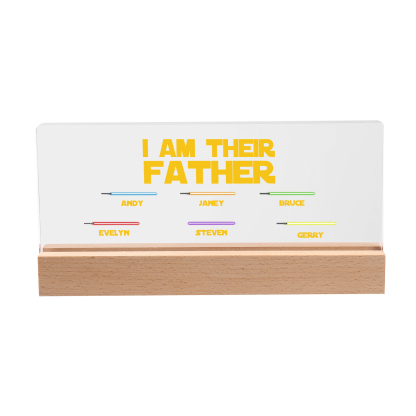 6 Names-Personalised Star Wars Logo Table Lamp-I am their dad-Father's Day Gift For Dad