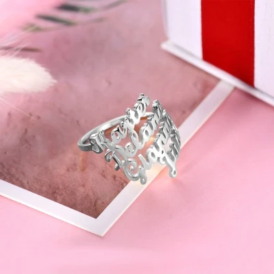 Personalised Name Ring Custom 4 Names Ring Gifts for Women
