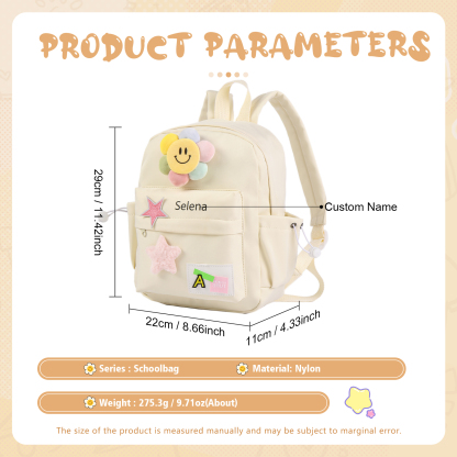Personalised Nylon Polyester Children's Custom Name Backpack Back to School Gift