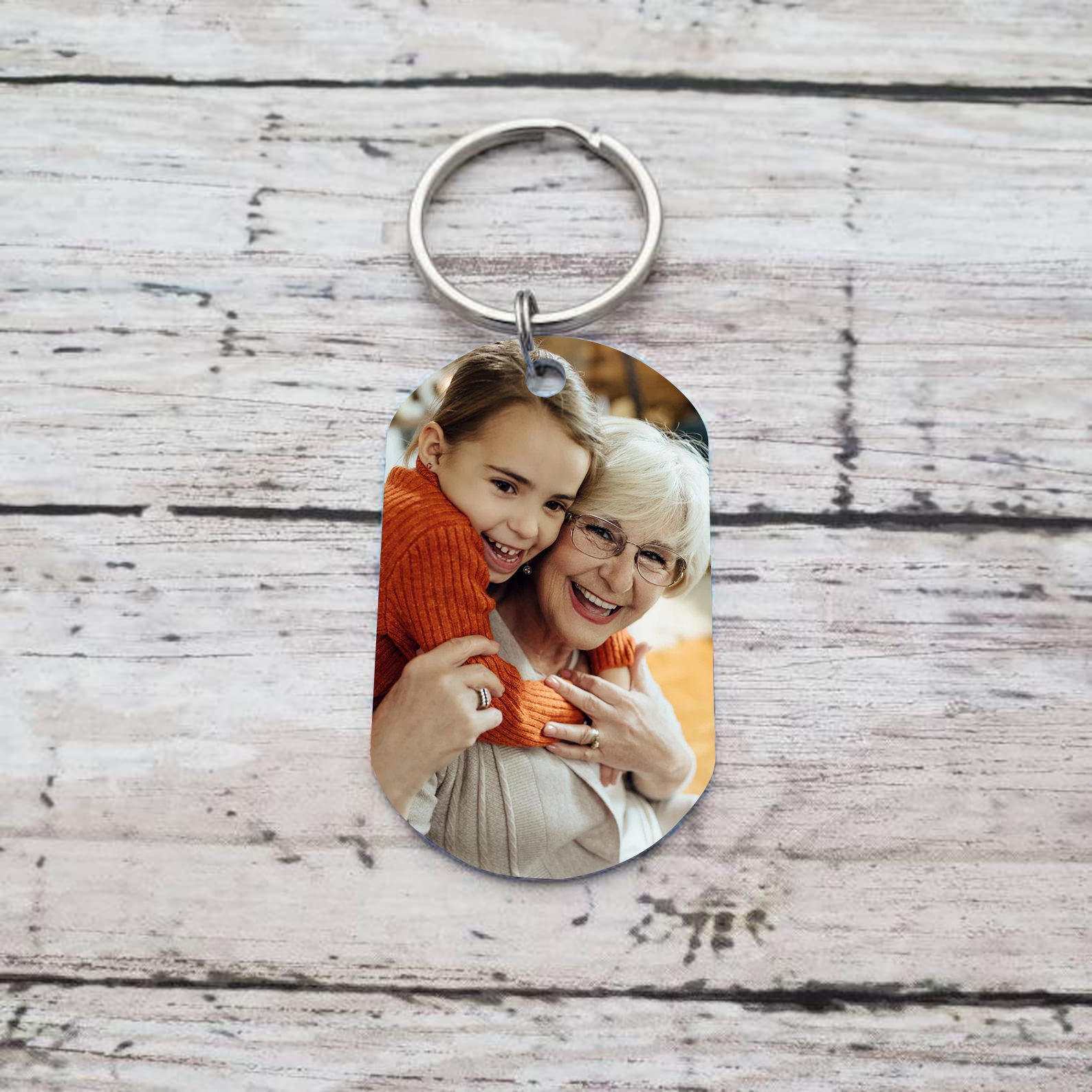 Personalised Grandma and Grandchildren Photo Keyring Gift-THE BEST