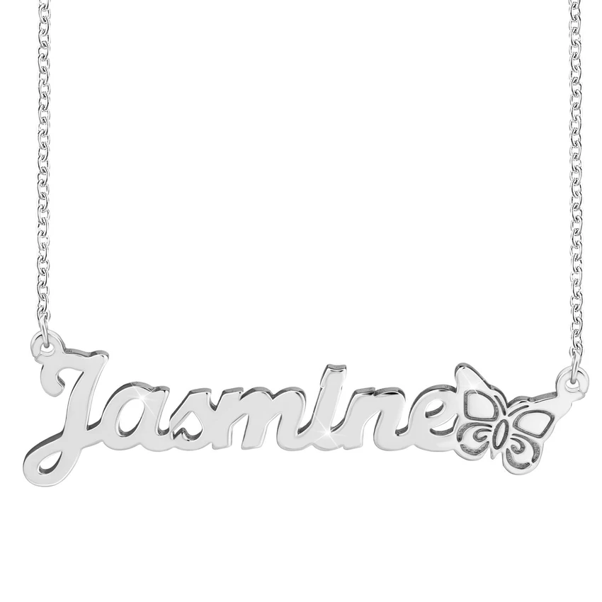 Personalised Butterfly Necklace Custom 1 Name Necklace Gift For Women
