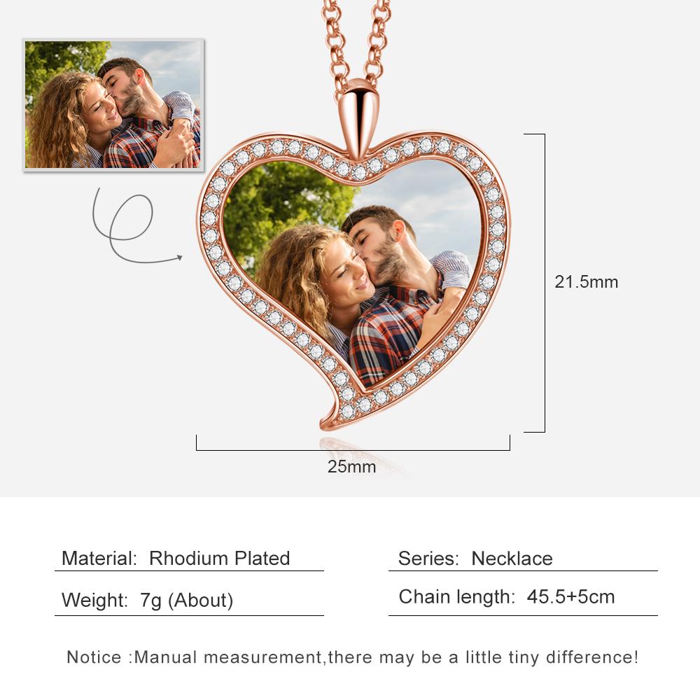 Personalised Heart Necklace Custom Photo Necklace Gifts For Her