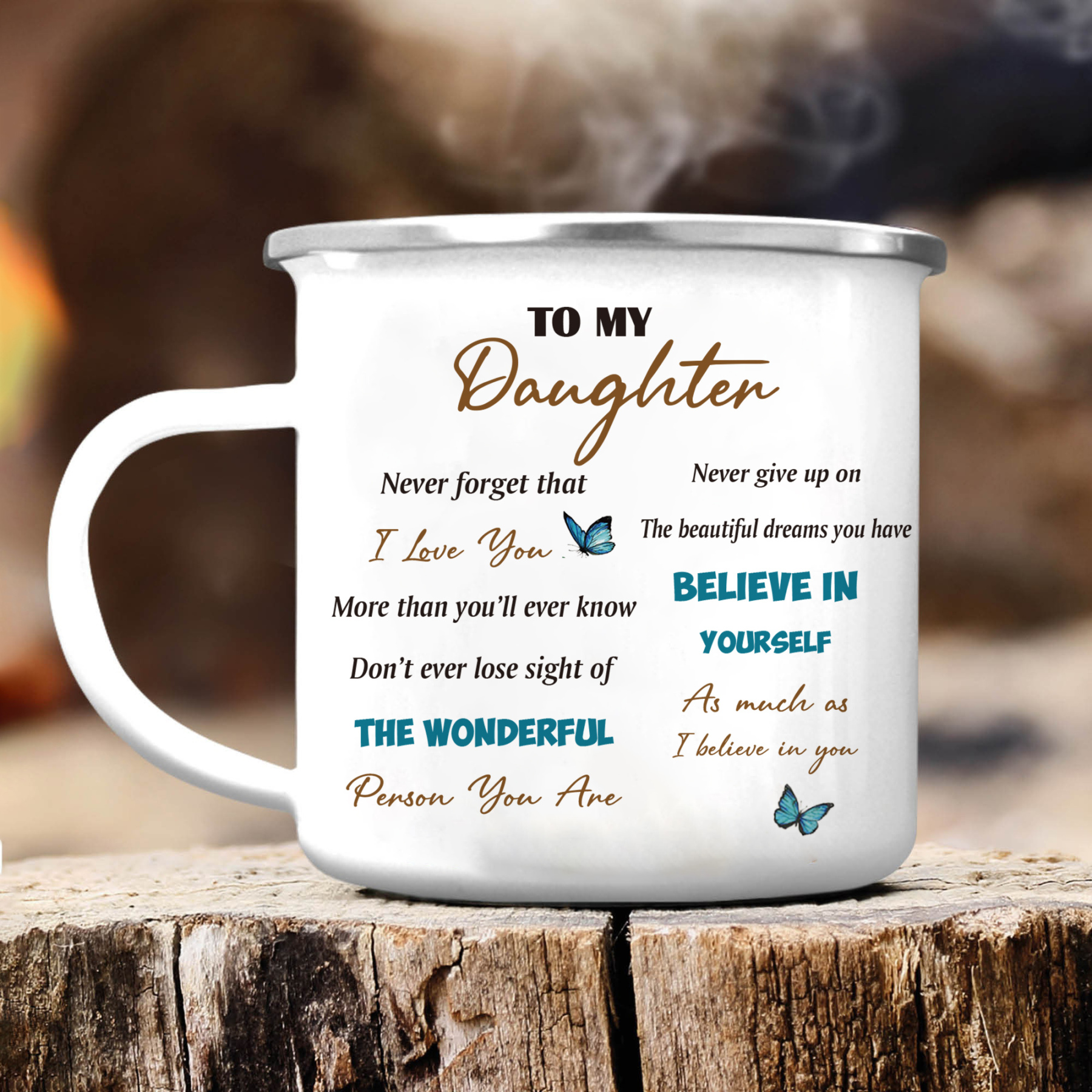 To My Daughter Mug Set With Gift Box Christmas Birthday Gift Ceramic Coffee Mug for Daughter