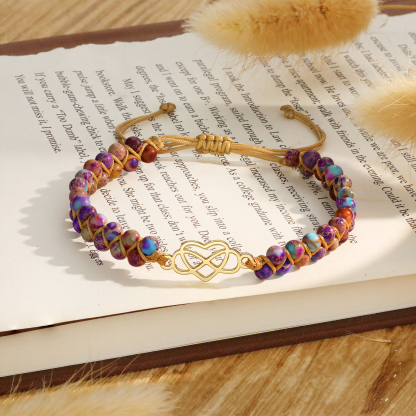 Infinity Heart Bracelet Adjustable Bracelet Gifts for Her - Grandma and Granddaughter Connected Forever
