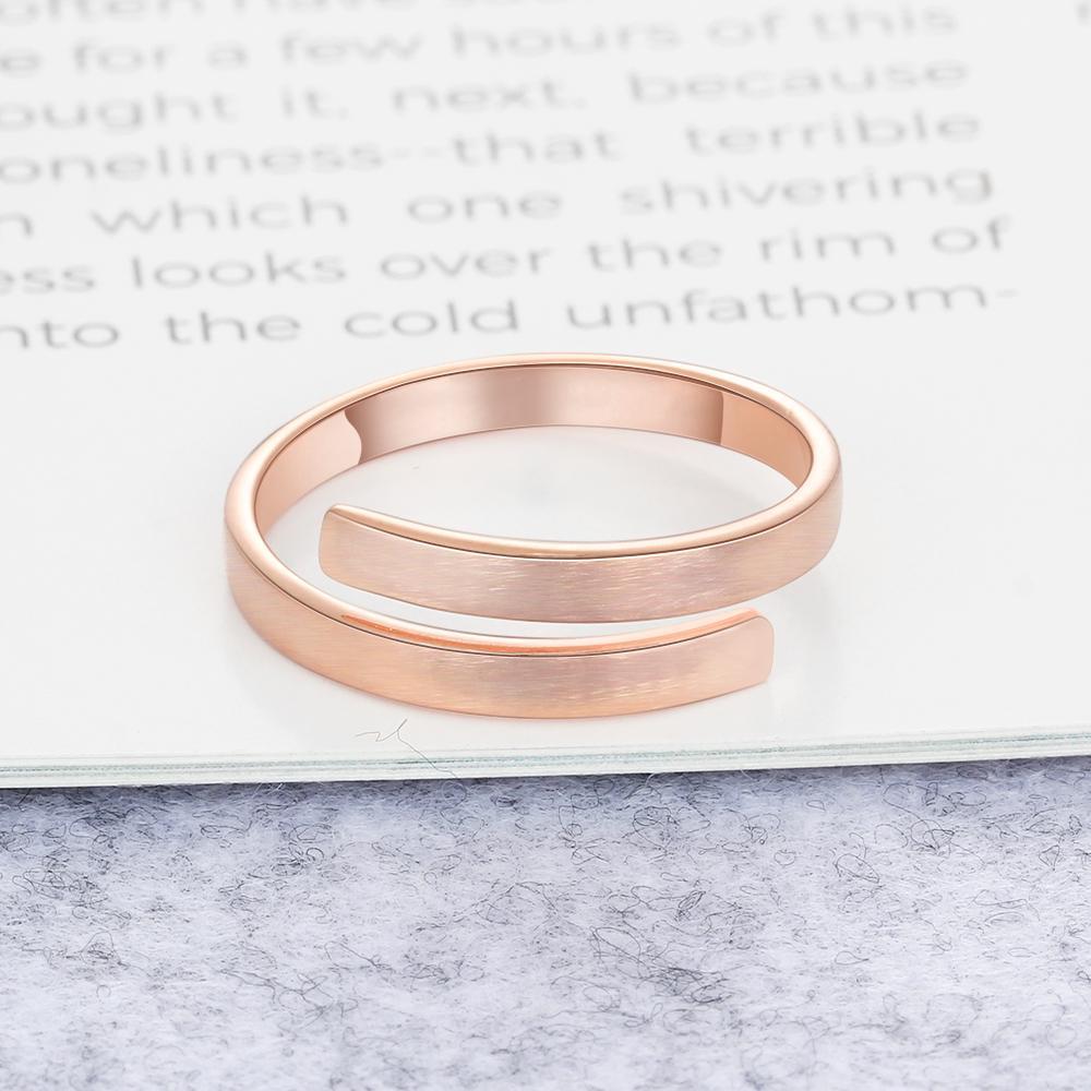 Personalised Name Rings Engraved 2 Names Adjustable Ring Gift for Her