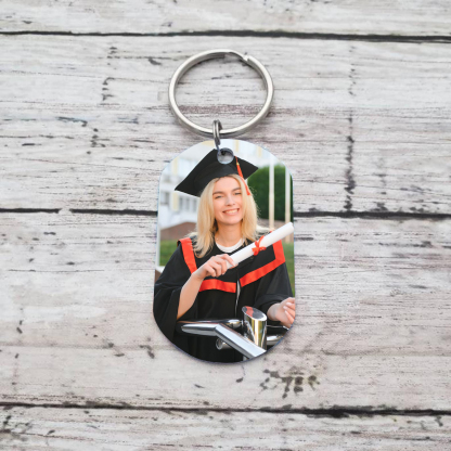 Personalised Name & Photo Exquisite Graduation Keyring Gift For Her/Him-Happy Graduation