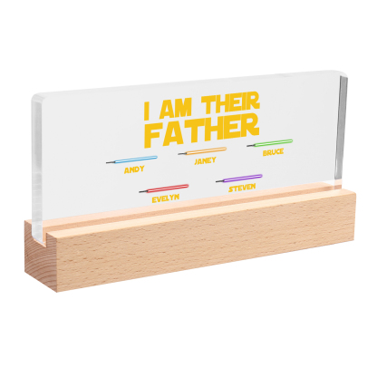 5 Names-Personalised Star Wars Logo Table Lamp-I am their dad-Father's Day Gift For Dad