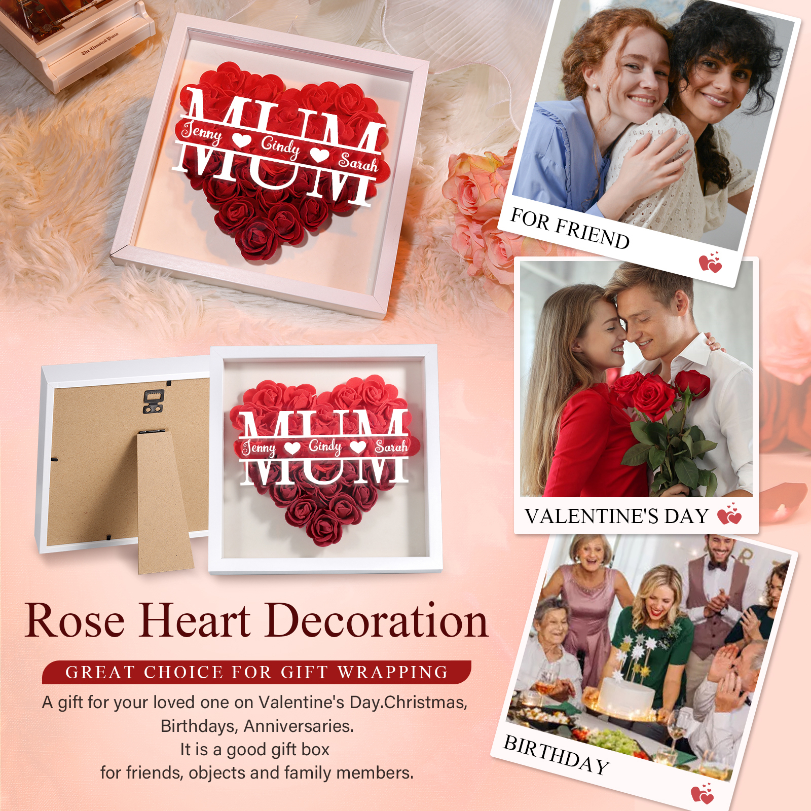 Personalised Custom Name and Text, Exquisite Love Decorations in Five Colors, Home Decoration Gifts for Mum