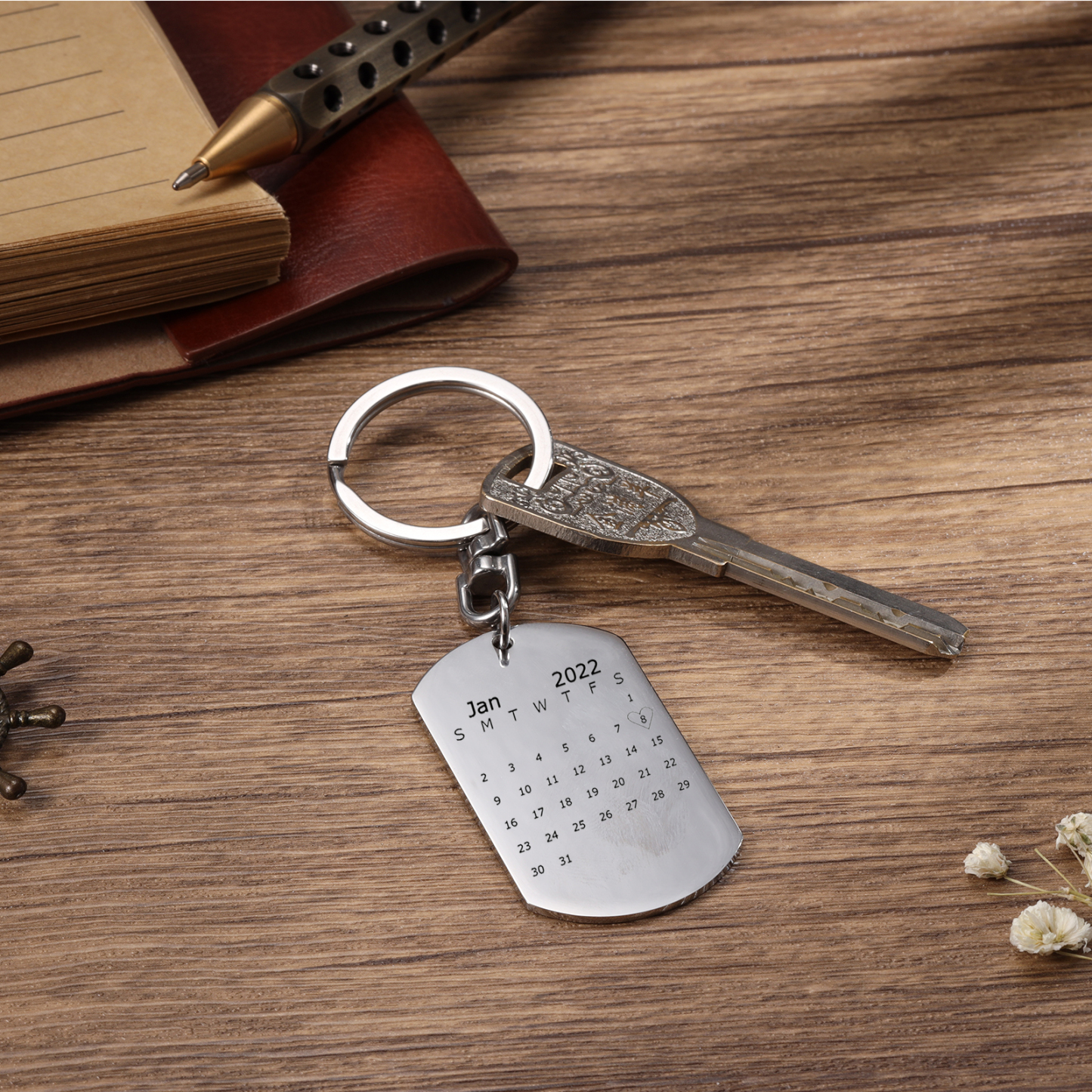 Personalised Photo Keychain with Engraving 1 Special Date Keyring Gifts for Love One