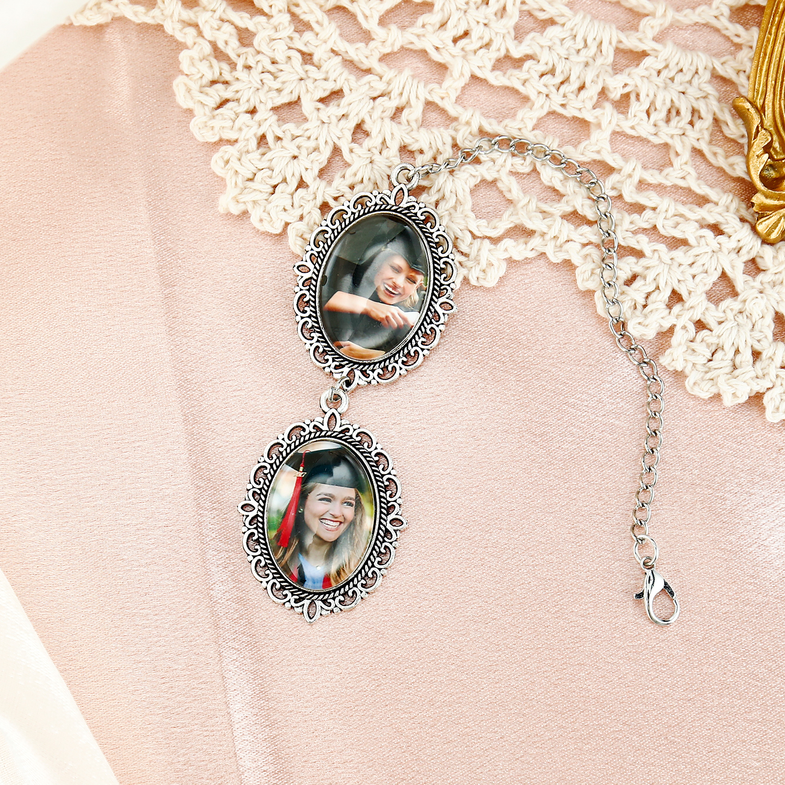 Personalised Custom 2 Photo Pendant, A Special Graduation Gift for Him