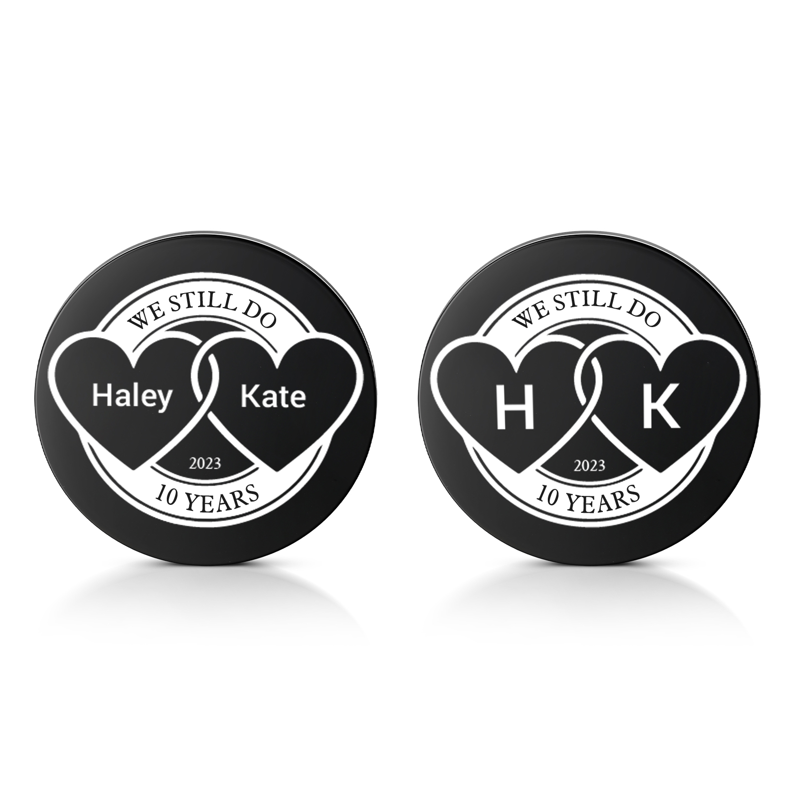 2 PCS Personalized Name Stainless Steel Couple Coin Custom Anniversary Special Gift