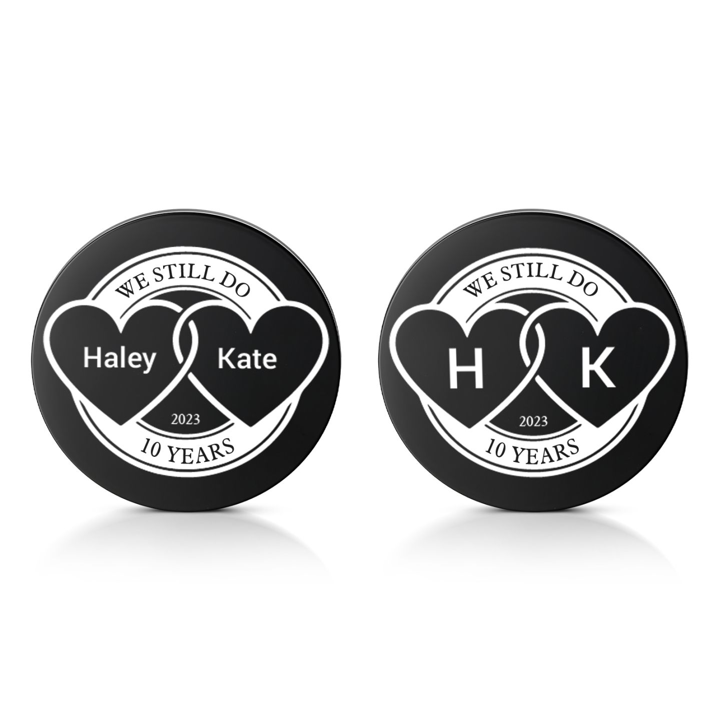 2 PCS Personalized Name Stainless Steel Couple Coin Custom Anniversary Special Gift