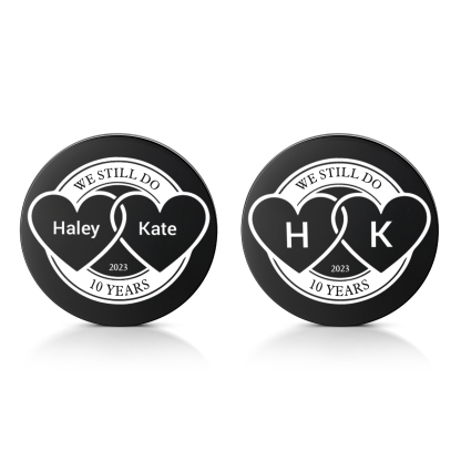 2 PCS Personalized Name Stainless Steel Couple Coin Custom Anniversary Special Gift
