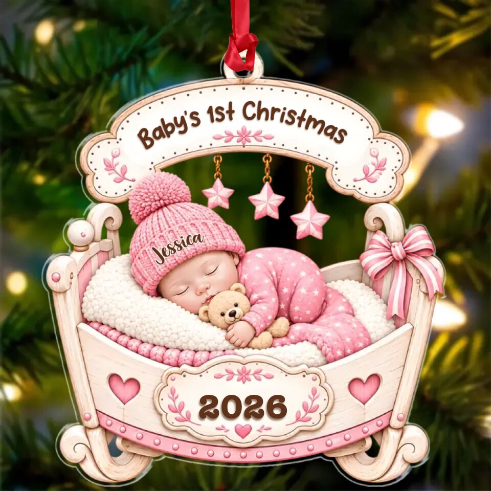 Personalised Baby's First Christmas Cradle Ornament