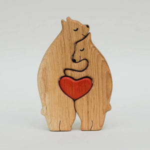Personalised Wooden Bears Family Puzzle Custom 2 Names Gifts for Family