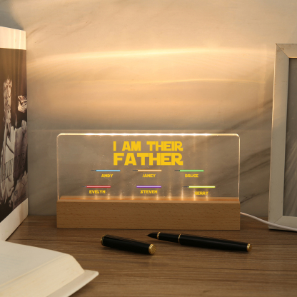 6 Names-Personalised Star Wars Logo Table Lamp-I am their dad-Father's Day Gift For Dad