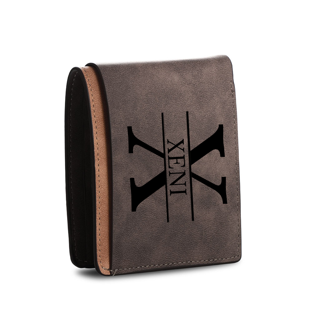 Personalised Leather Wallet Engraved Photo Short Purse Custom Folding Wallet Gifts For Him | Jessmade