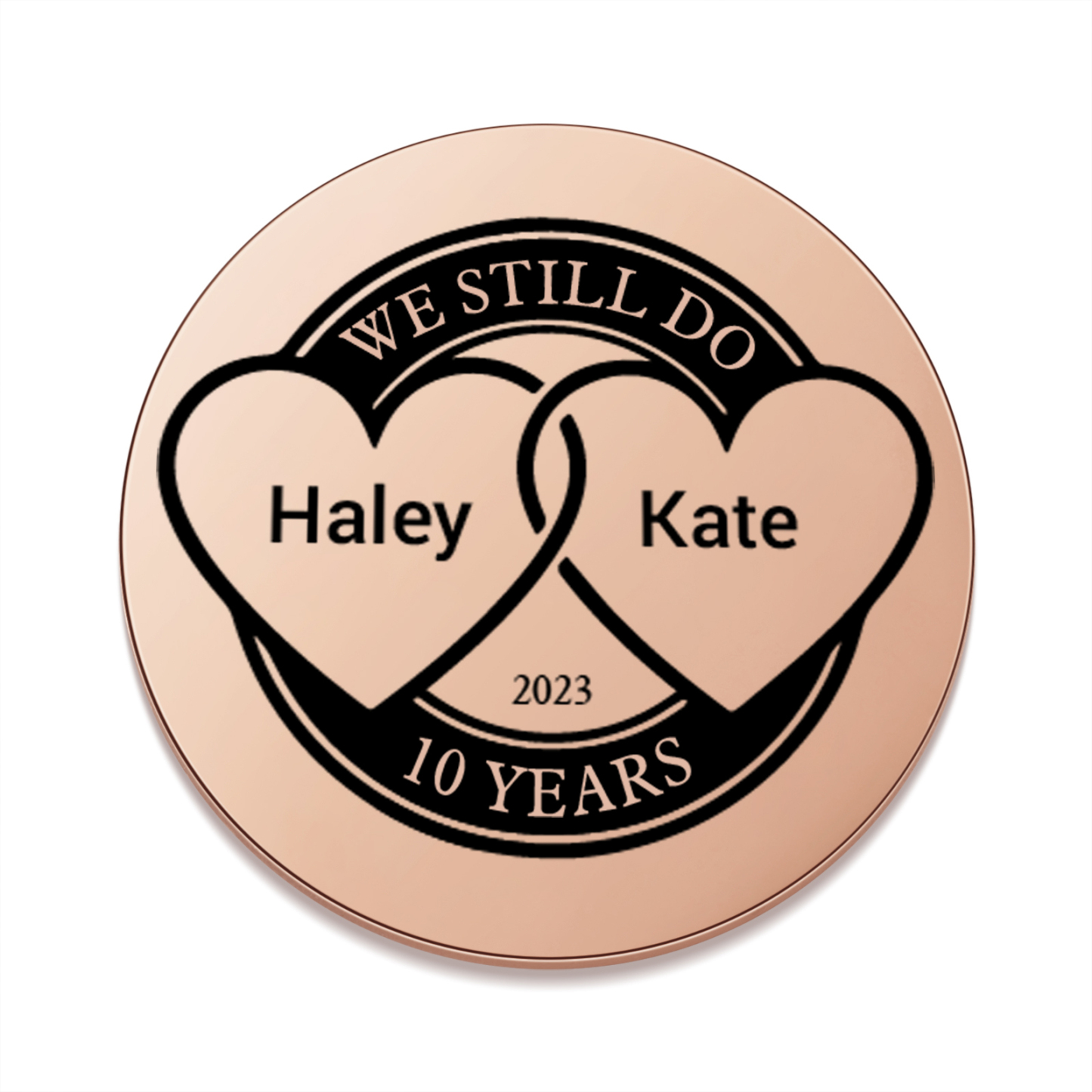 2 PCS Personalized Name Stainless Steel Couple Coin Custom Anniversary Special Gift