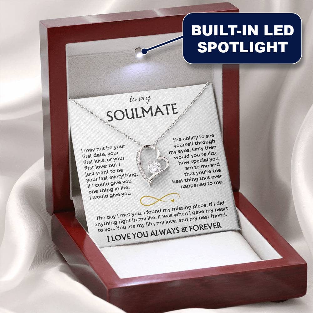 Heart Necklace with "To My Soulmate" Message - Valentine’s Day Gifts for Her | Jessemade