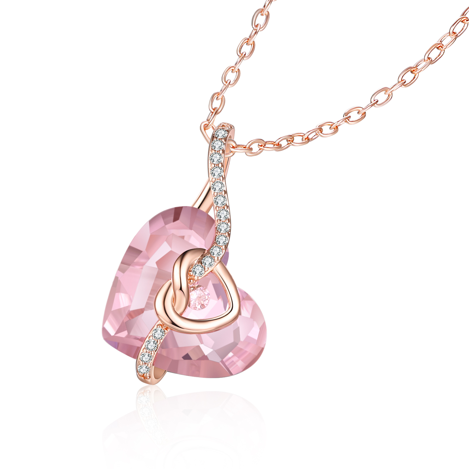 Heart-shaped Crystal Necklace Birthstone Necklace Gifts For Her