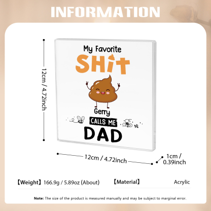 1 Name - Personalised Monster and Shit Style Custom Name Acrylic Ornament Father's Day Gift for Dad