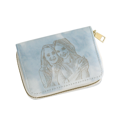 Custom Purse-Personalised Photo & Text PU Leather Women's Zipper Wallet Three Colors Available Gift for Her