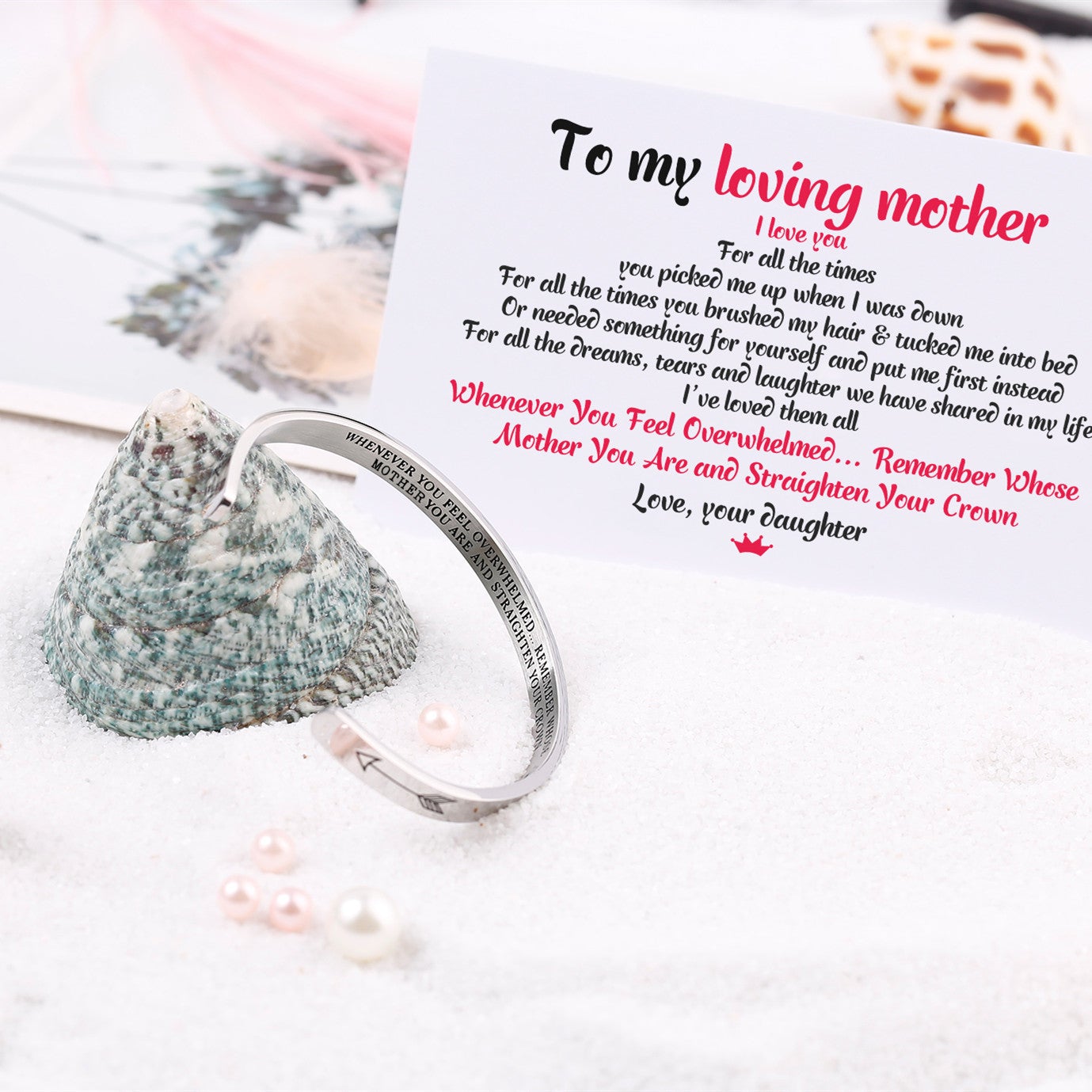 To My Granddaughter, Whenever You Feel Overwhelmed, Cuff Bangle Bracelet Gifts For Her