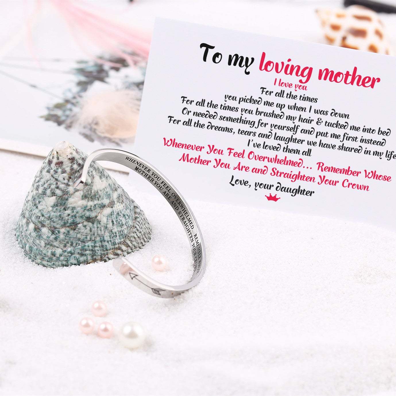 To My Granddaughter, Whenever You Feel Overwhelmed, Cuff Bangle Bracelet Gifts For Her