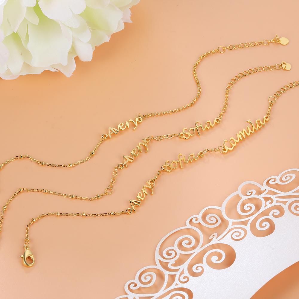 Personalised Bracelet Custom 2 Names Bracelet Gift For Her