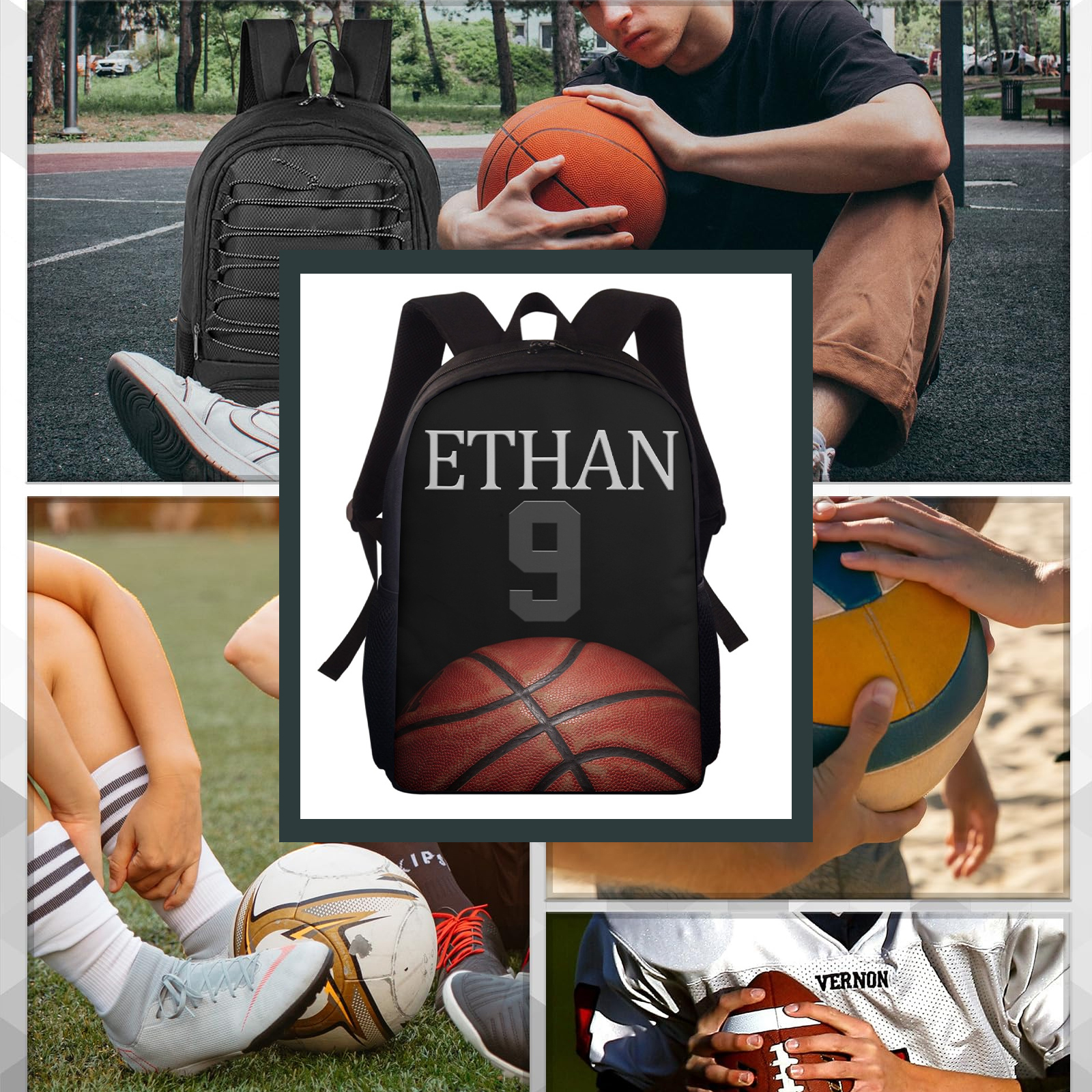 Monogrammed Baseball Basketball Football And Soccer Sports-958191